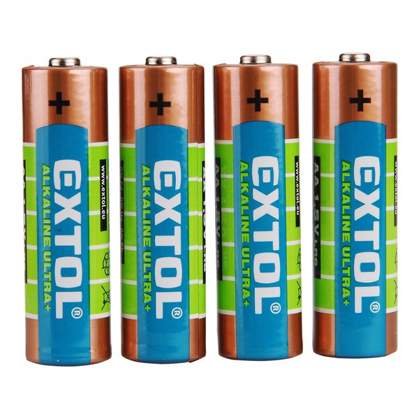 Batéria alkalická 4ks, 1,5V, typ AA, EXTOL ENERGY