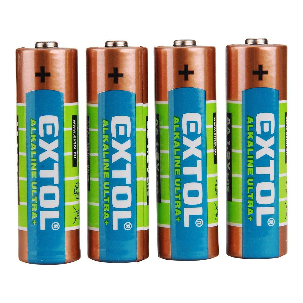 Batéria alkalická 4ks, 1,5V, typ AA, EXTOL ENERGY