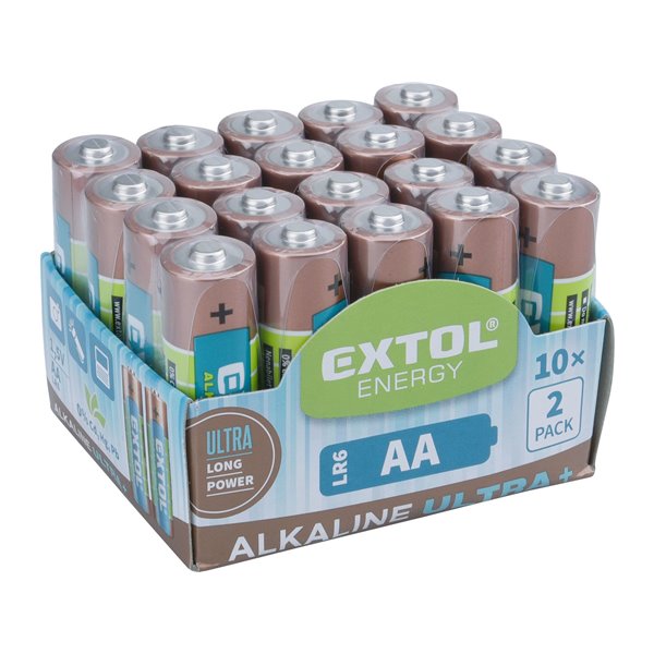 Batéria alkalická 20ks, 1,5V, typ AA, EXTOL ENERGY