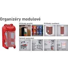 Organizér modulový závesný, 200ml, červený, PP