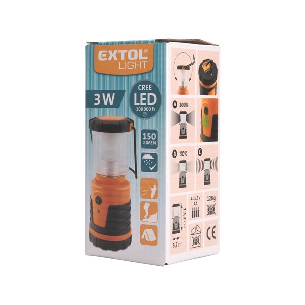 Svietidlo LED kempingové, 3W XPE CREE LED, 150lm