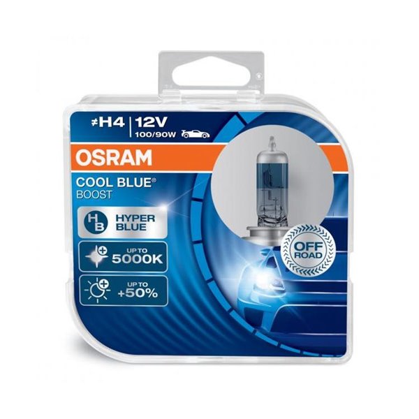 Halogen OSRAM COOL BLUE BOOST H4 P43t 12V 100/90W DUO