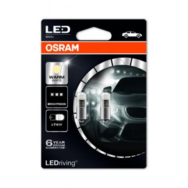 OSRAM LEDriving® 3850WW-02B 1W 12V BA9s (T4W) Warm White 4000 K