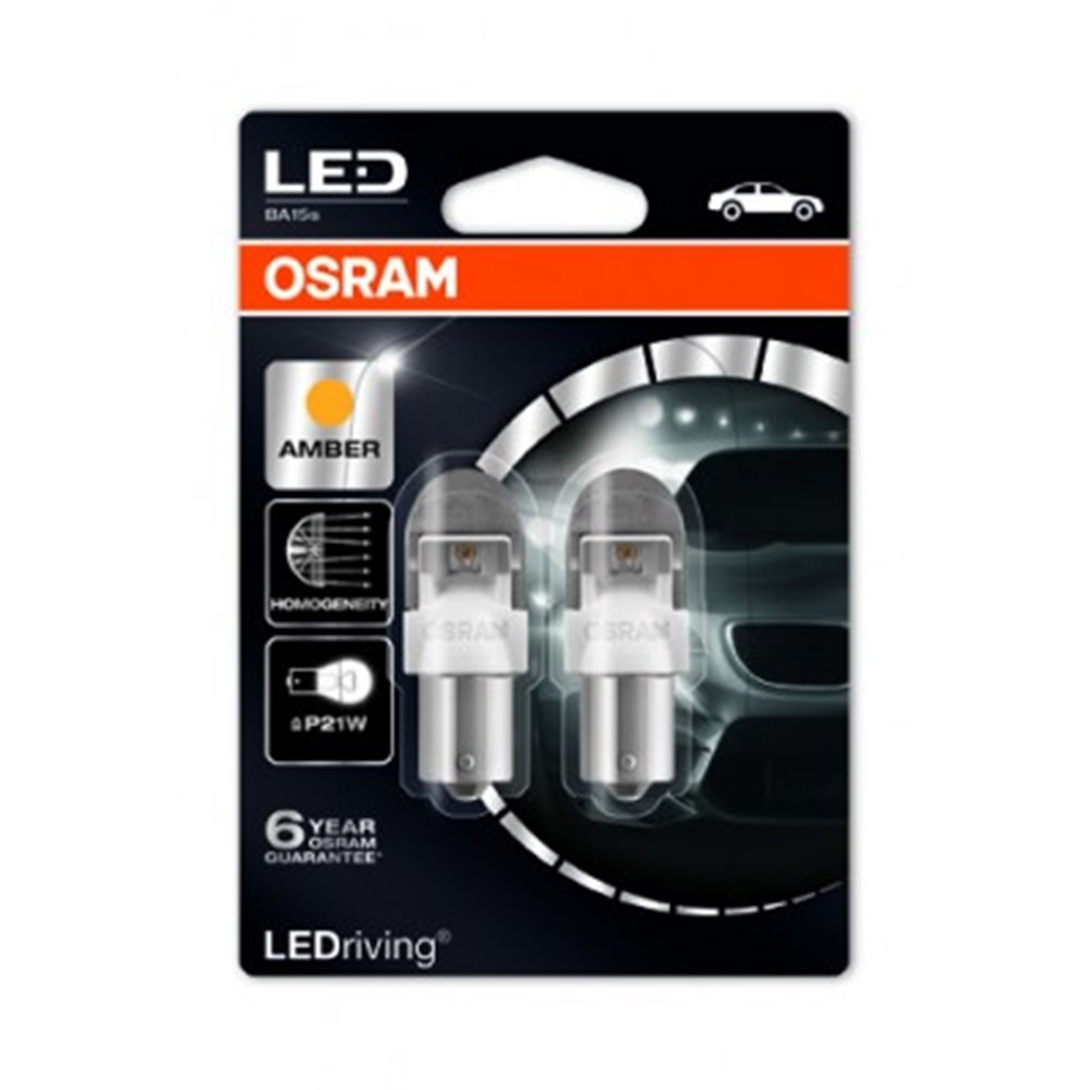 OSRAM LEDriving® 7556YE-02B 2 W 12V BA15s P21W Amber