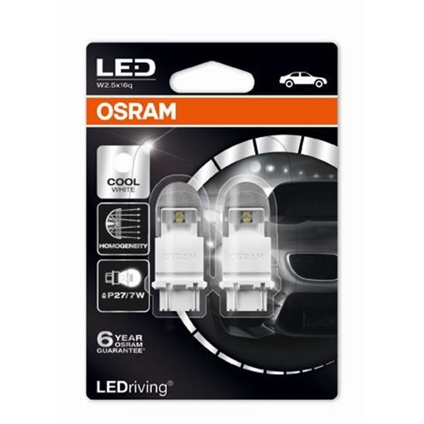 OSRAM LEDriving® 3557CW-02B 1,42 W / 0,54 W 12V W2.5x16q P27/7W Cool White 6000 K