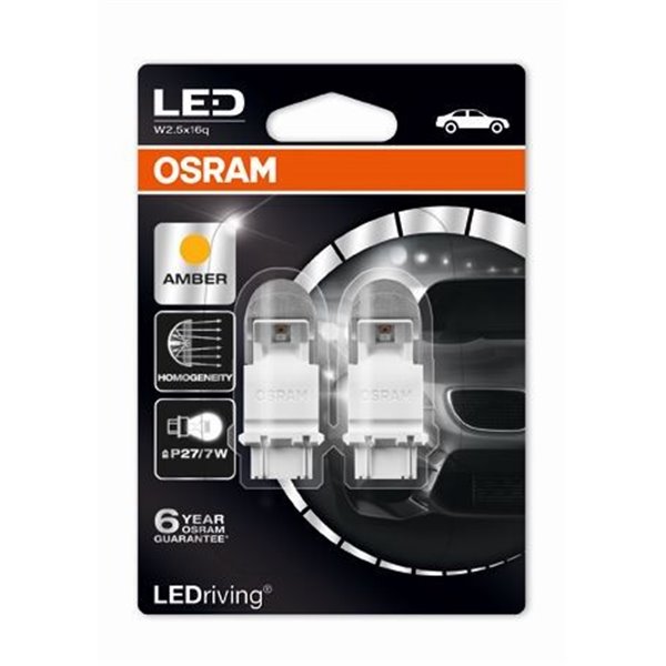 OSRAM LEDriving® 3557YE-02B 1,42 W / 0,54 W 12V W2.5x16q P27/7W Amber
