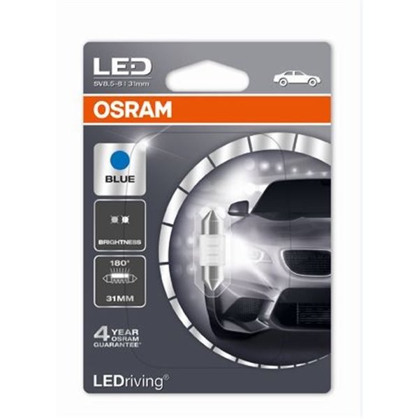OSRAM LEDriving® 6431BL-01B 0,5 W 12V SV8.5-8 Festoon C5W 31mm Blue